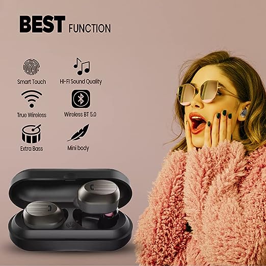 Varni B1980 Mini Woofer Wireless Twins Stereo in-Ear Headset (Black) Varni B1980 Mini Woofer Wireless Twins Stereo in-Ear Headset (Black)
